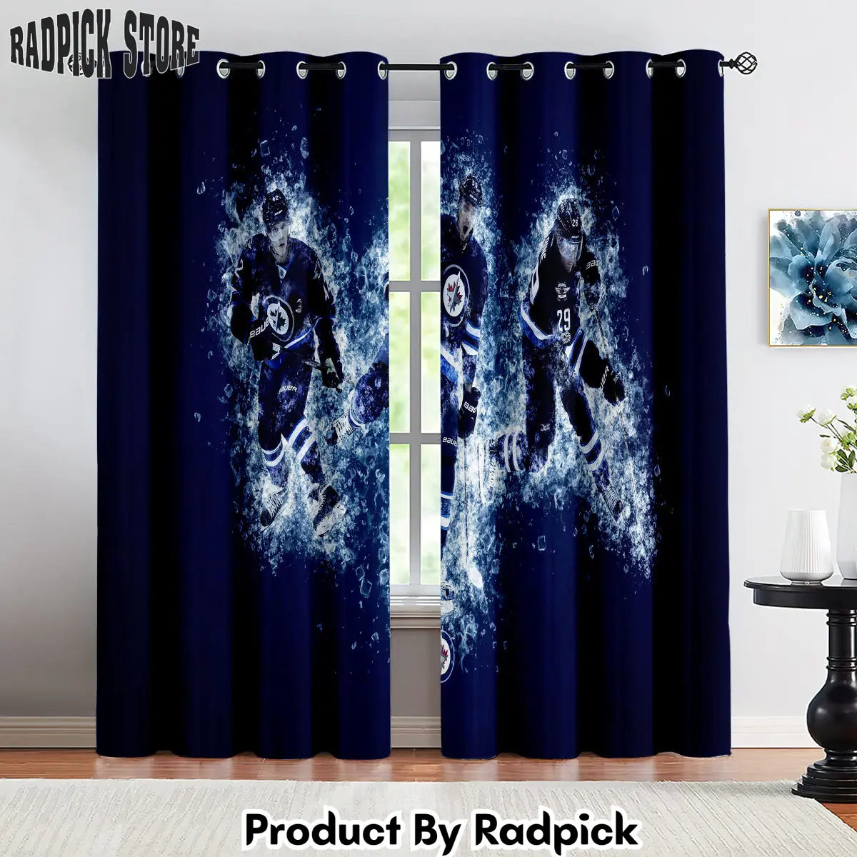 Radpick winnipeg jets hockey league curtains drapes for window treatment set 10 rp85235